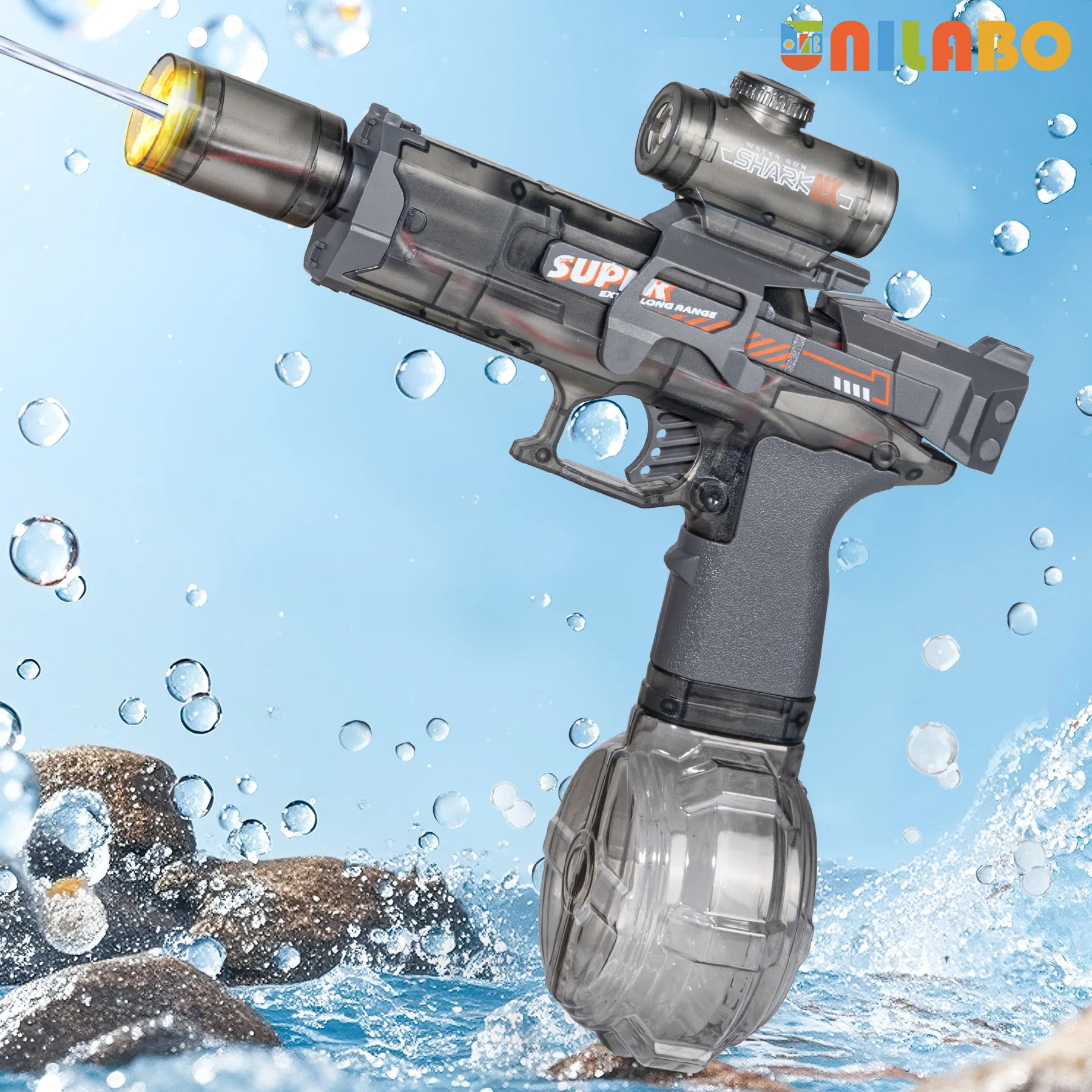 Electric Water Gun with Cool LED Lights and Fully Automatic Burst, Summer Outdoor Beach Pool Party Toy