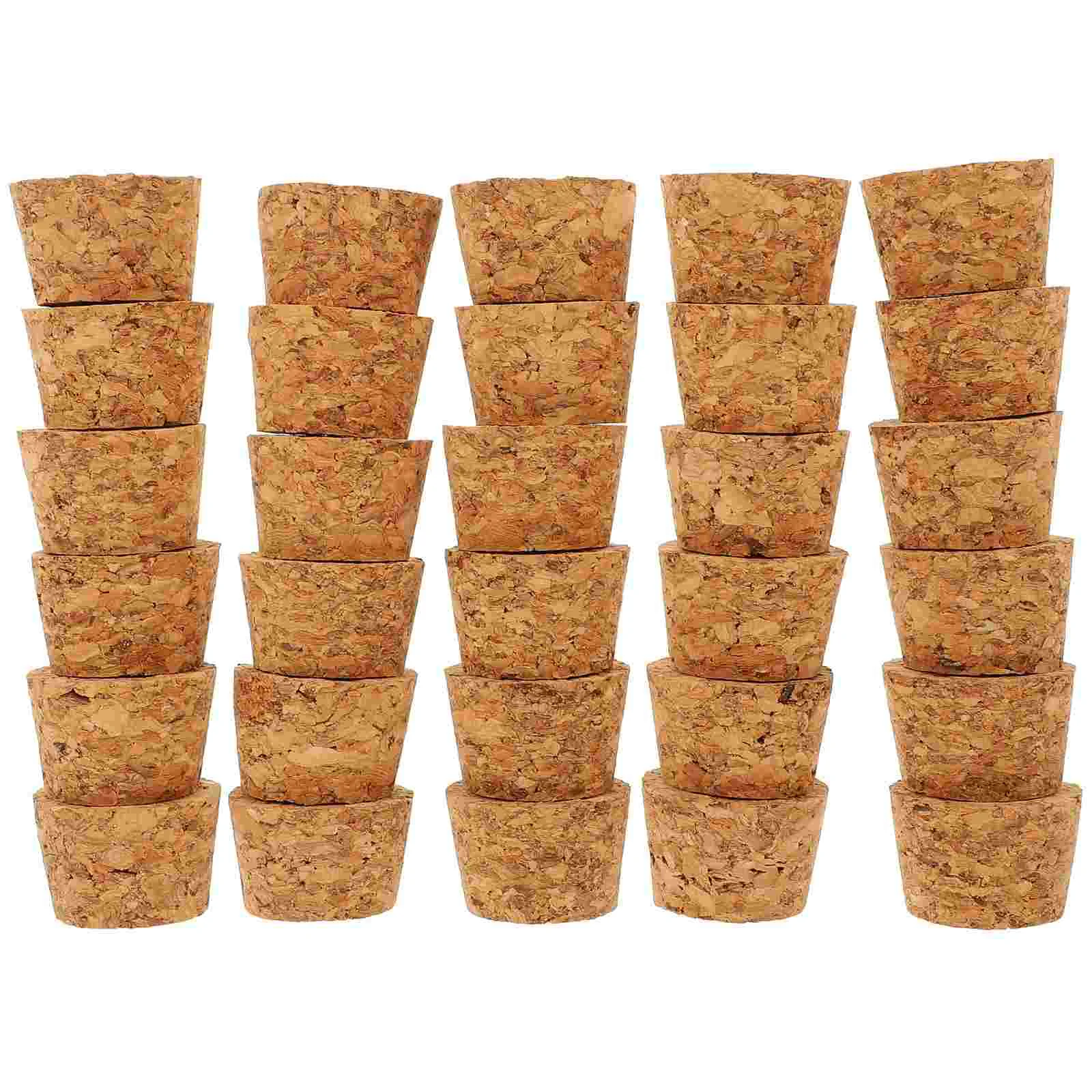 30 Pcs Mini Bottles Glass Cork Corks for Crafts Caps Plugs Light Brown Sealing Cover Stoppers Man