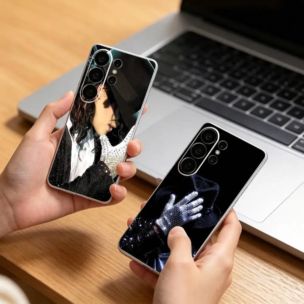 King of pop M-Michael-J- Jackson Phone Case For Samsung S25,S24,S21,S22,S21,S20,S10,S9Ultra,Plus,Fe,Lite Transparent Cover