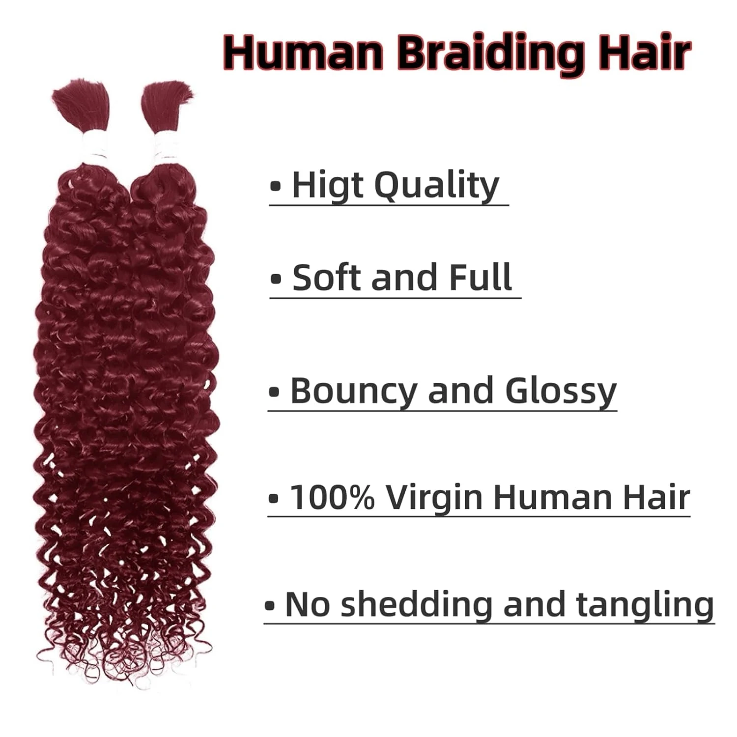 Pacotes brasileiros do cabelo da onda profunda, cabelo humano maioria, cabelo virgem não processado, micro trança, nenhuma trama, 100g