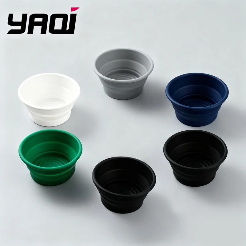 YAQI Black,White,Gray,Blue,Green Color Collapsible Silicone Shaving Bowl For Outdoor Camping Travel accessories tool