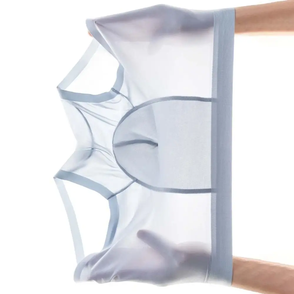 

3Pcs Breathable Large Size Underwears for Men Mid-Waist Solid Color Seamless Flat Panties Ultra-thin Shorts Boxer Briefs Male