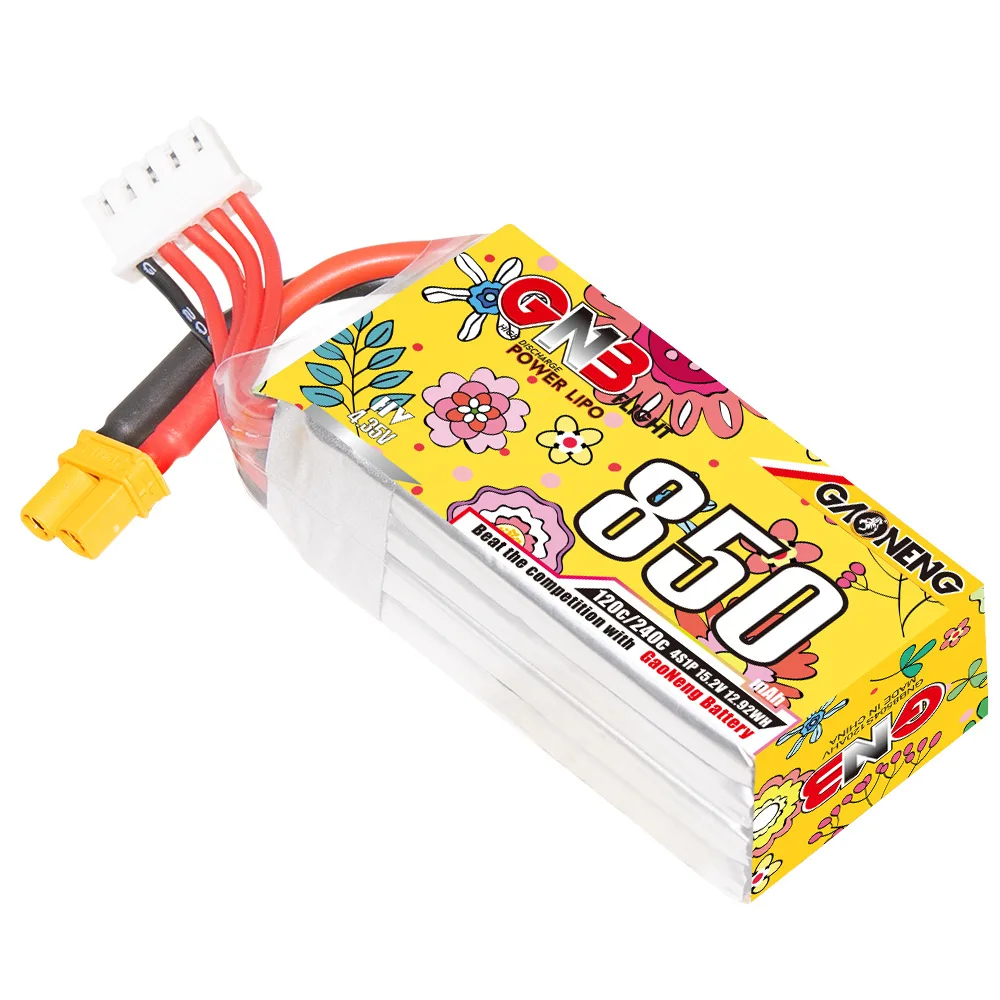 Verbesserte gnb 4s 15,2 v 850mah lipo batterie für fpv renn drohne rc quadcopter hubschrauber teile mit xt30 15,2 v batterie – Detail 3