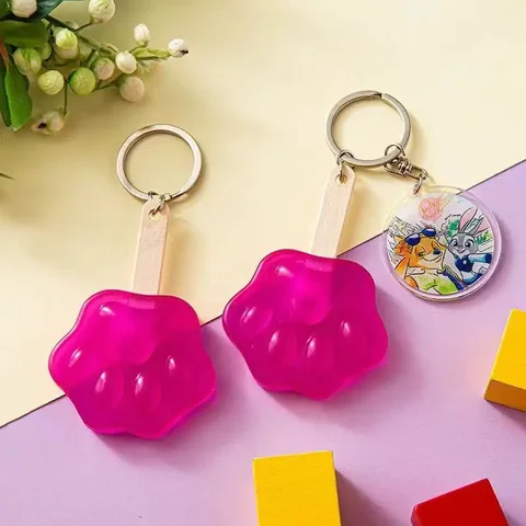 Hot Sale Zootopia Kawaii Cat Paw Popsicle Keychain Cartoon Bag Pendant Zipper Accessory Boys Girls Birthday Present 2026