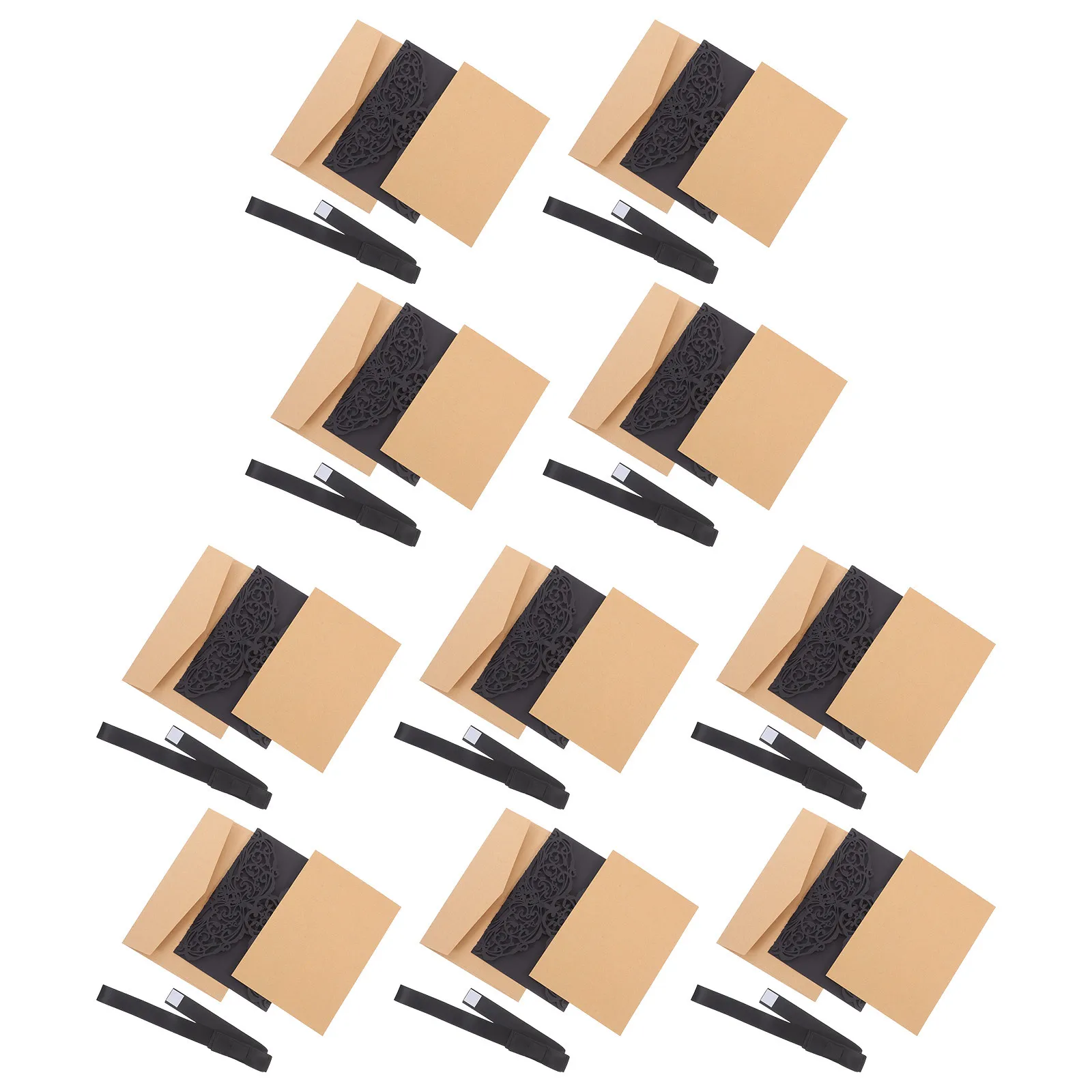 

10Pcs Cut Lace Openwork Invitation Cards Floral Modern Elegant Wedding Bridal Shower Baby Shower Graduation Business Activity