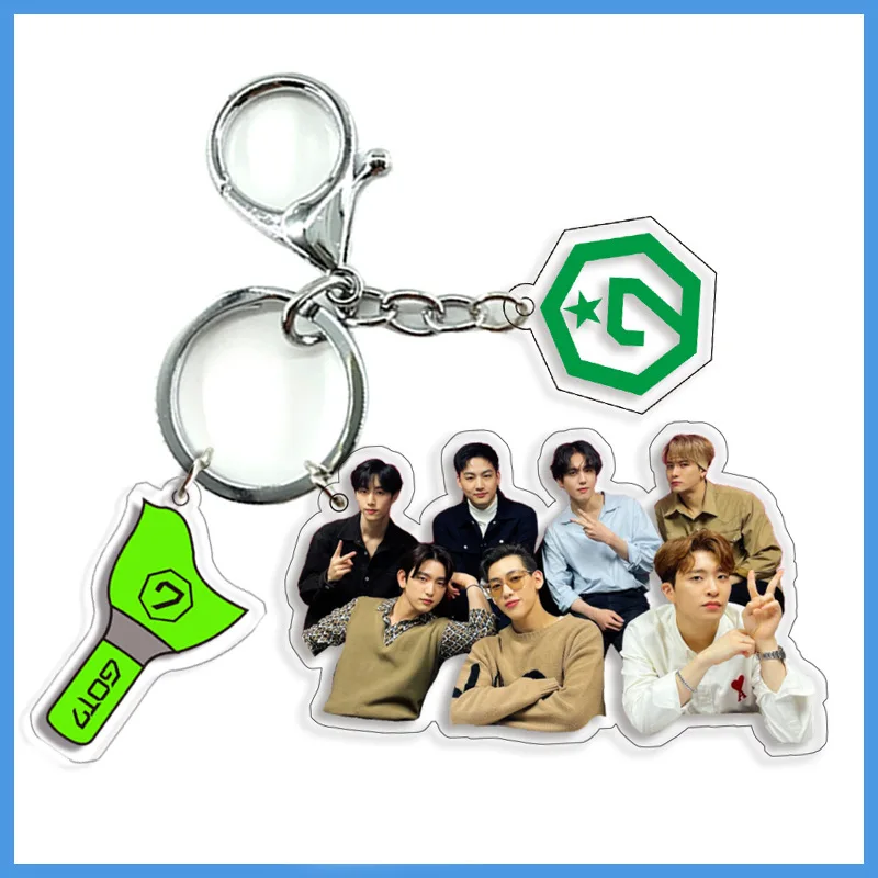 Idols GOT7 Light Stick Pendant Keychain HD Photo Acrylic Keyring Jackson JB BAMBAM MARK YoungJae Fans Collections