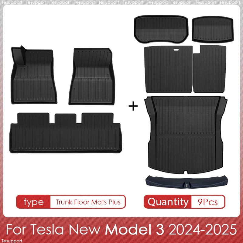 Für Tesla Modell 3 Highland 2025, Zubehör, Fußmatten, Cargo-Liner, wasserdicht, rutschfest, Kofferraummatte, TPE-Pads für Tesla, neues Modell 3 – Detail 10