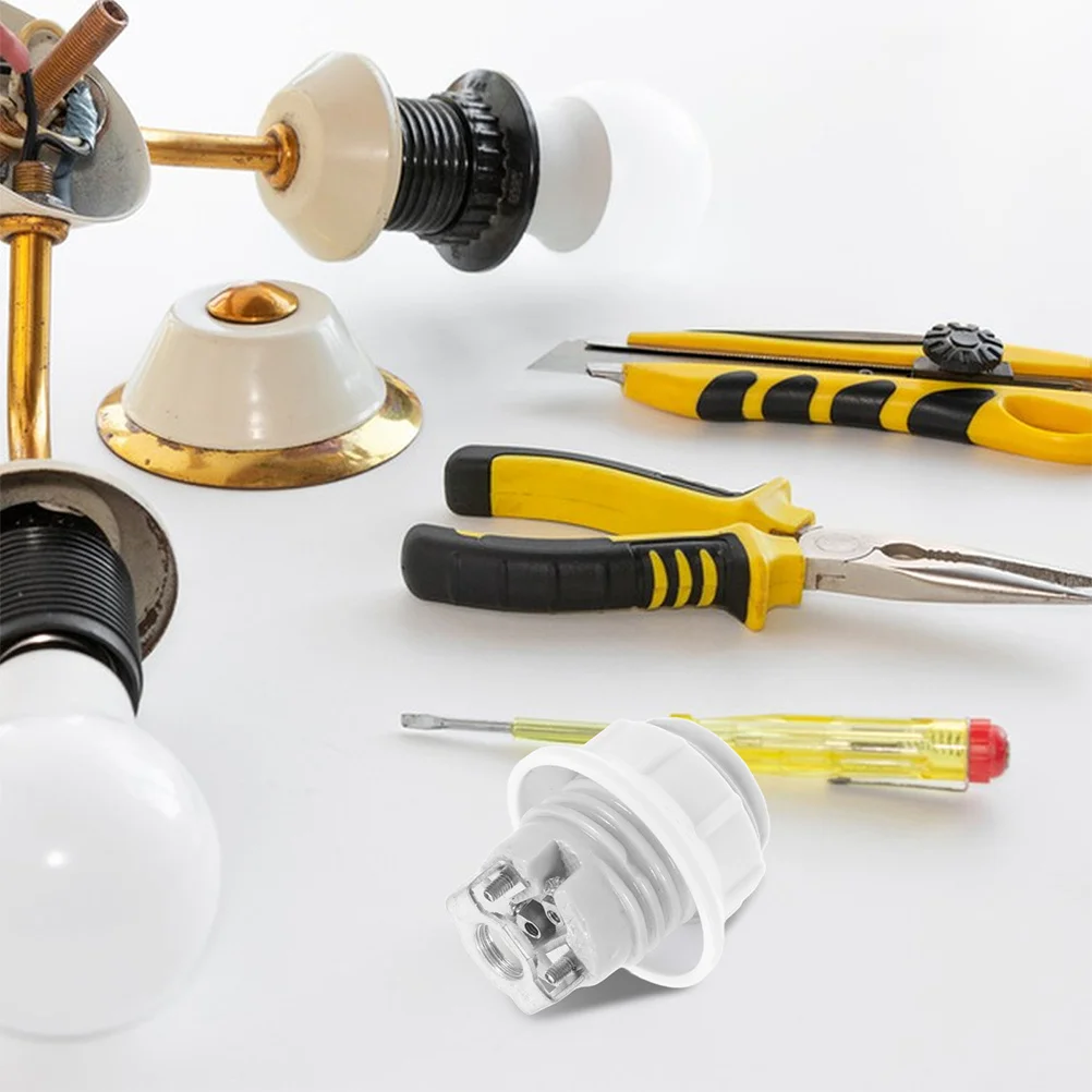 

2pcs Ceramic Lamp Holder E14 Threaded Socket Base For Ceiling Fans Chandeliers Wall Sconces Light Fixture Replacement Parts Lamp