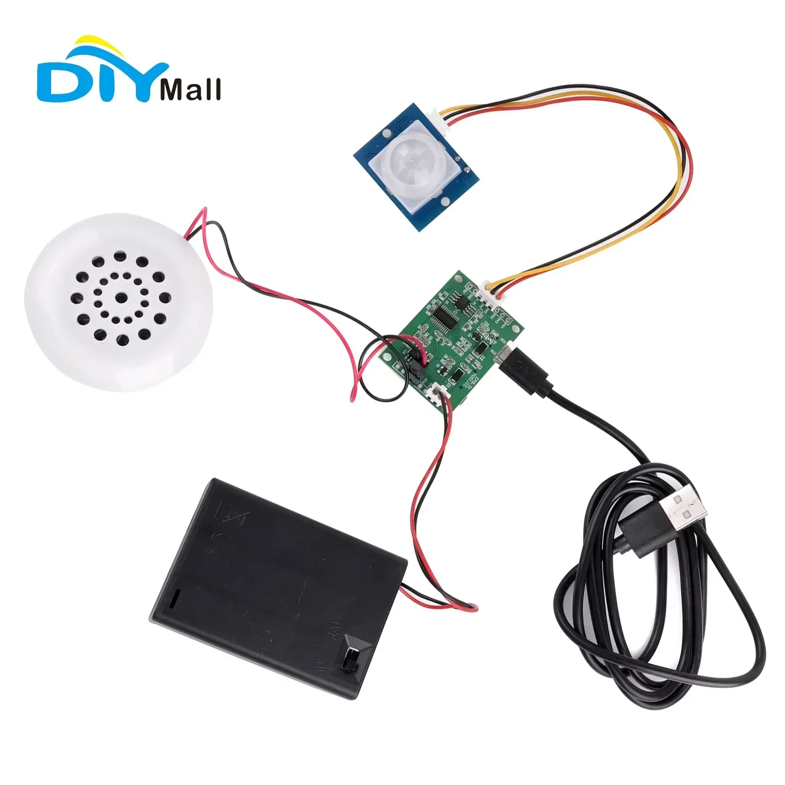 DIYmall PIR Motion Sensor MP3 Music Player with Voice Recording & USB/TF Card Download