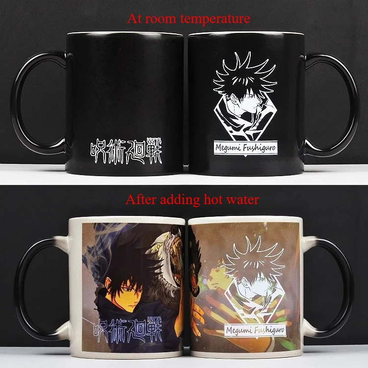 Jujutsu Kaisen taza de agua que cambia de Color Gojo Satoru Geto Suguru periféricos de animé lindo dibujos animados originalidad modelado taza de cerámica