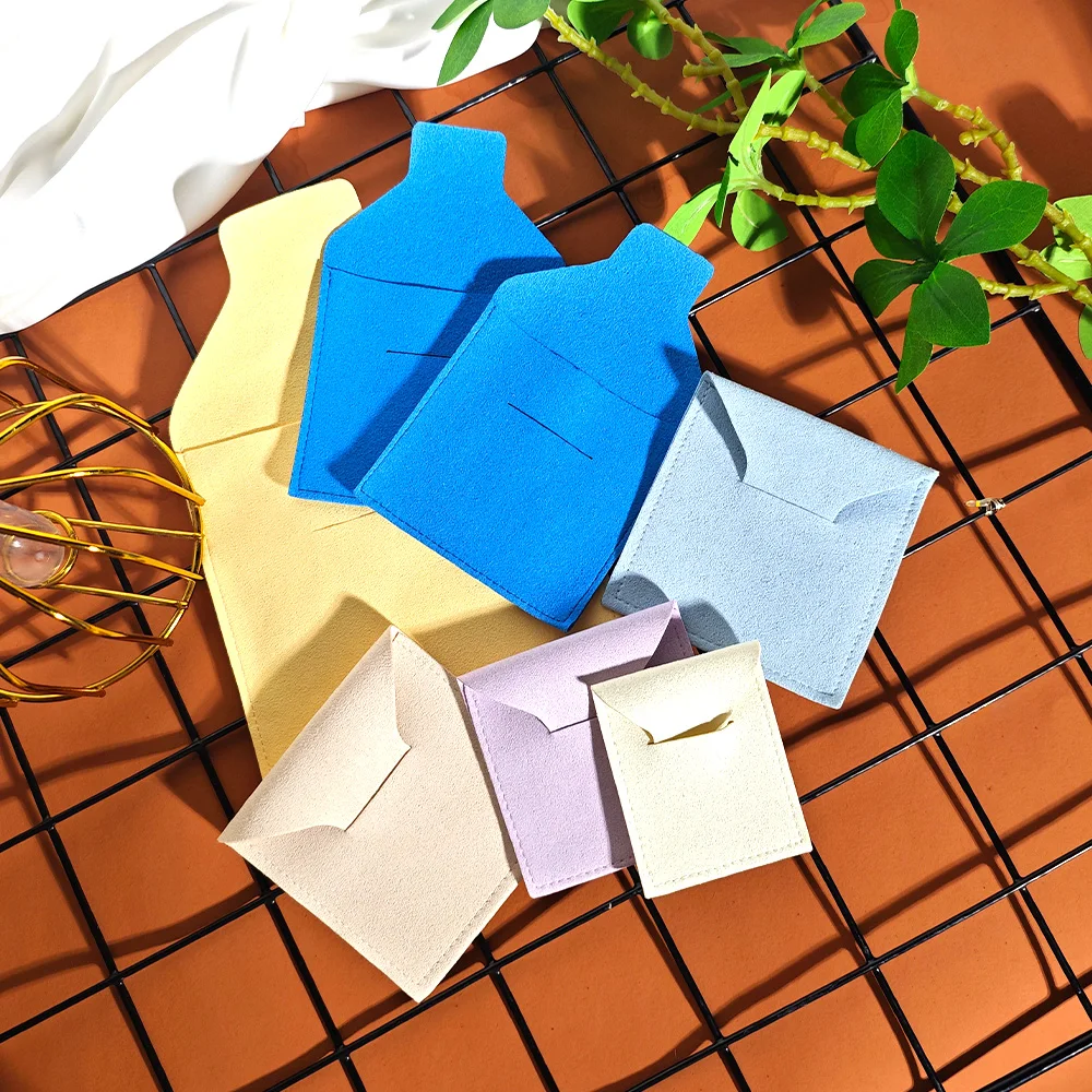 

Microfiber Package Pouches Best Gift For Girl Women 100-Pack Bulk Suede Jewelry Packaging Envelope Pouches Wedding Party Favors
