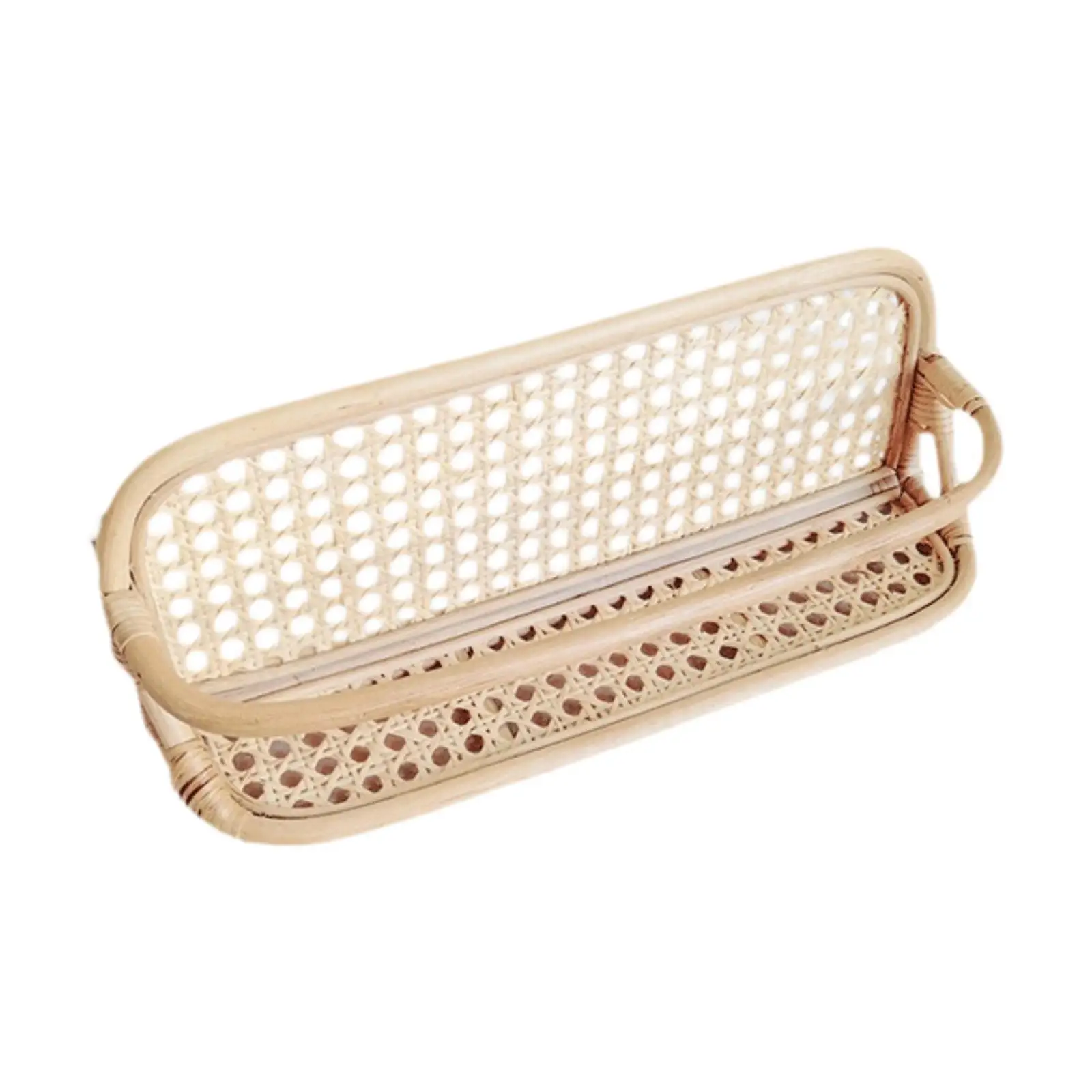 Wall Storage Shelf Floating Shelf Display Office Living Room Organization Dorm Photo Nursery Hand Crafted Rattan Storage Rack