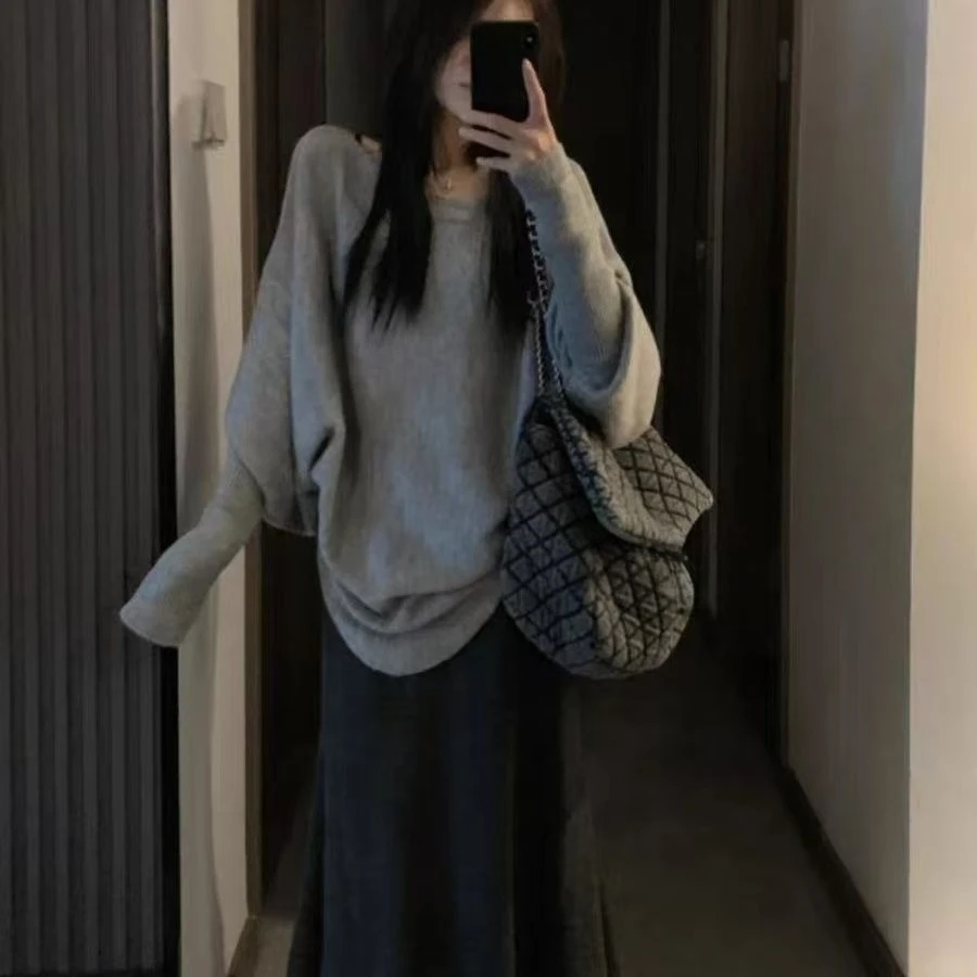 النمط الأمريكي خمر غير النظامية البلوز امرأة الصلبة طويلة الأكمام فضفاضة أنيقة القمم Harajuku Y2k الكورية موضة تيز شيك