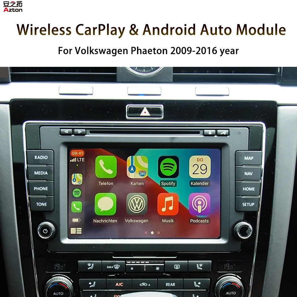 Wireless iPhone Apple CarPlay in RNS810 per Volkswagen Phaeton Android Auto Phone Mirroring Activator Unit