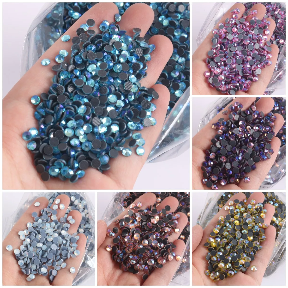 DMC AB Color Hotfix Rhinestones SS6 SS10 SS16 SS20 Crystal Glass Better Stone With Glue On Flatback M-foild heat Press Stones