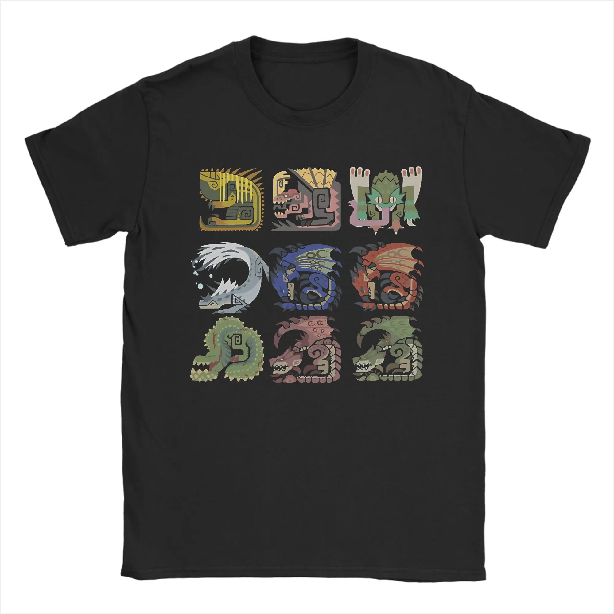 

Game Monster Hunter Wilds T Shirt Beach Harajuku T Shirts Man Cotton Round Neck Clothing Short Sleeve Casual Tshirt