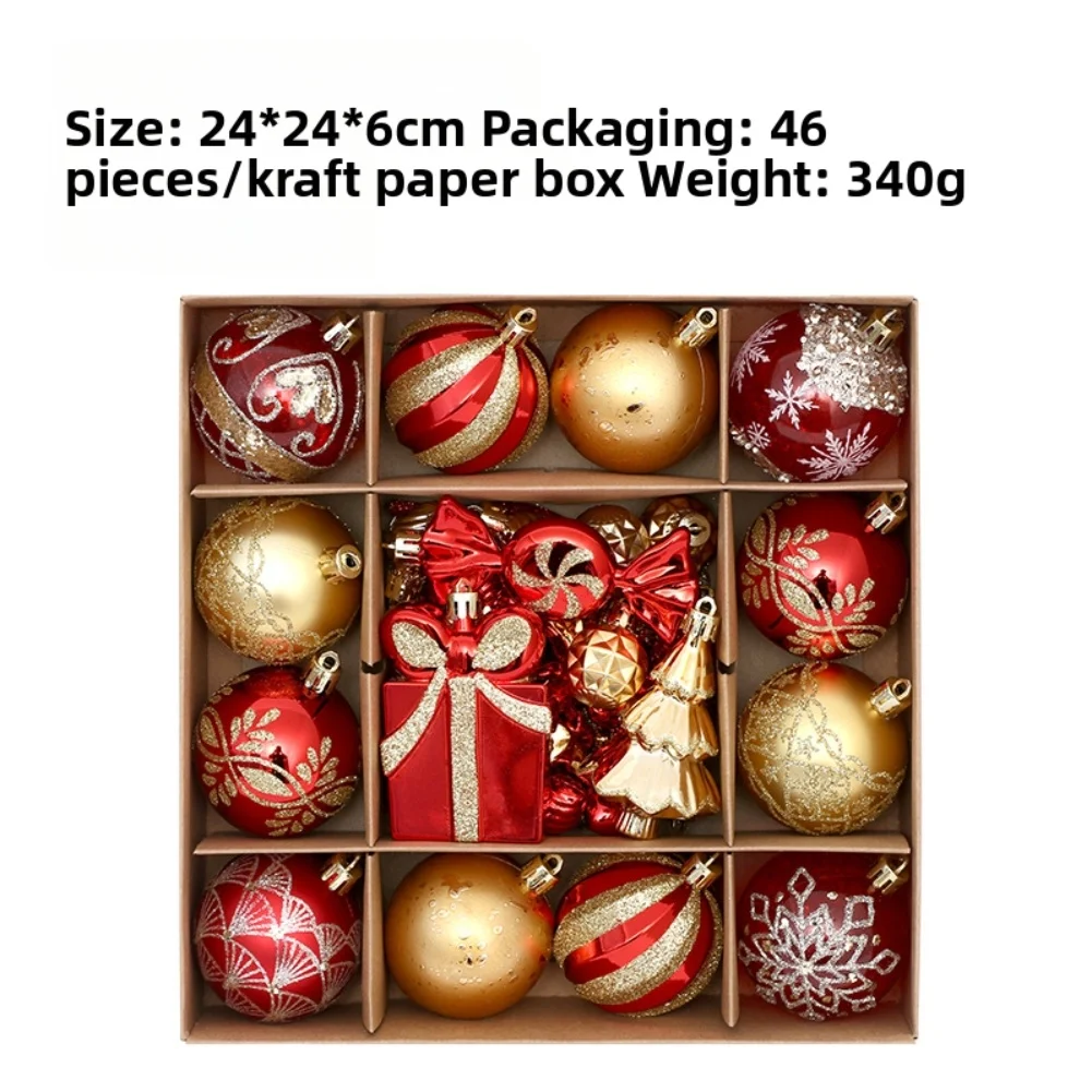 Christmas Decorations 24*24*6cm Christmas Tree Balls Detachable Rope Electroplating Process Hand Painted Decorations