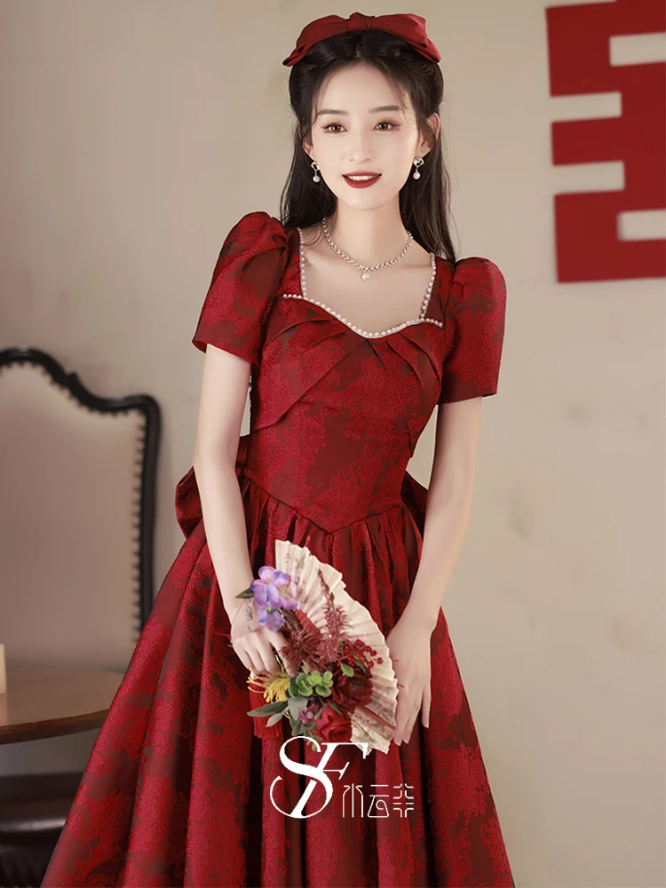 

Ele Wedding Dr for Women New 2025 Bridal Gown for Engagement And Wedding Par Dr with Pearl Embelliments Korean ...