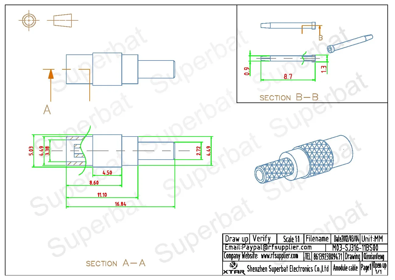 Superbat – connecteur Coaxial RF femelle à sertir MCX, 10 pièces, pour câble RG174 RG316 LMR100