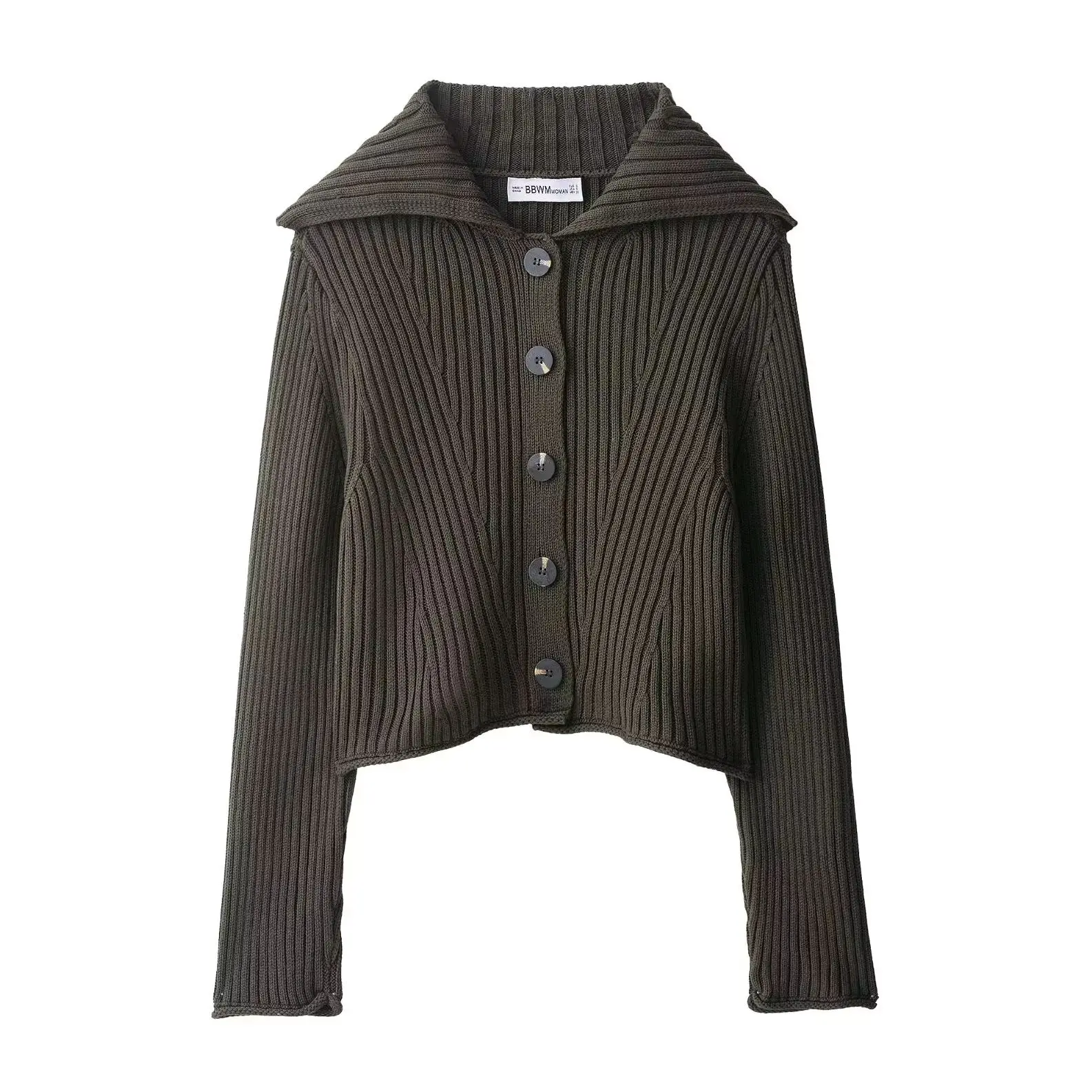 KONDALA Casual 2025 Autumn Knit Women Vintage Sweaters Slim Single Breasted Knitwear Streetwear Long Sleeve Elegant Mujer Tops