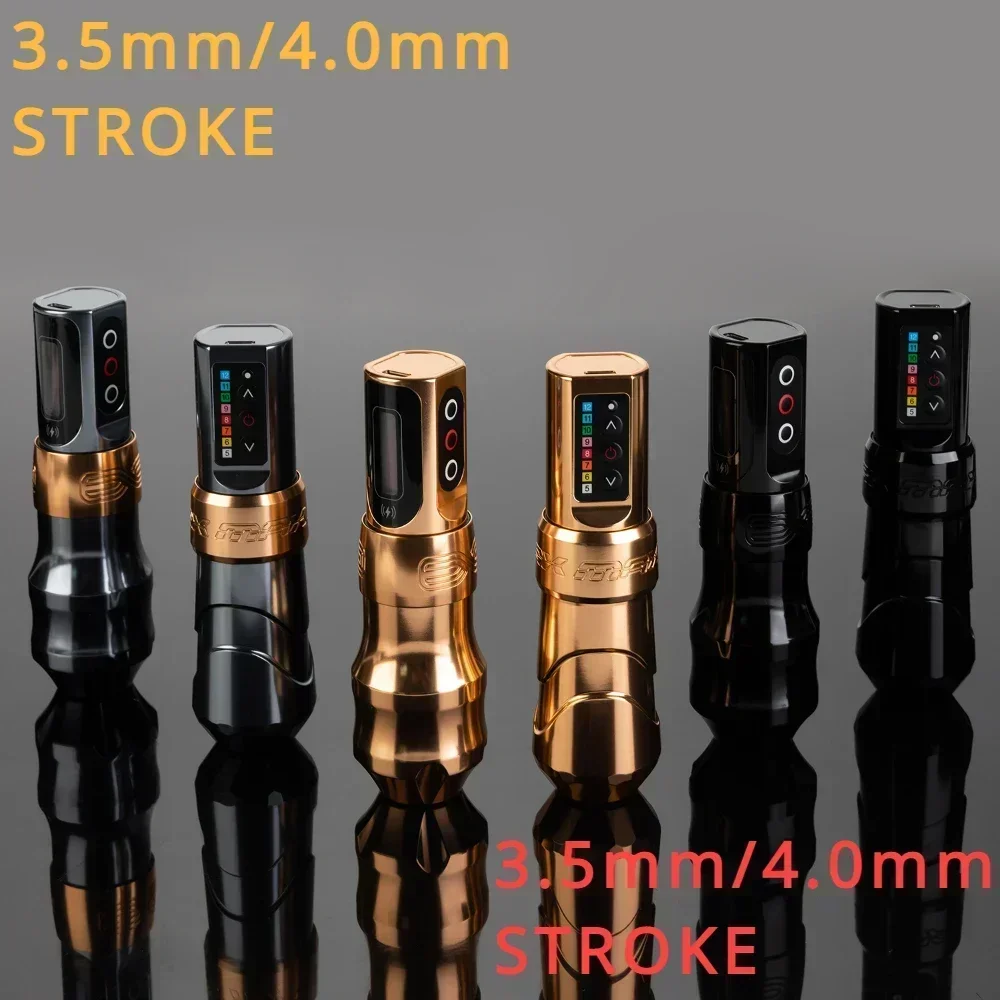 2025 رائجة البيع 3.5/4.0 مللي متر Kurso Ouro Furtivo Com 2 Powerbolt Ii Maquina Tatuagem Caneta 12 فولت 12000 دورة في الدقيقة محرك Coreless Bateria Gra