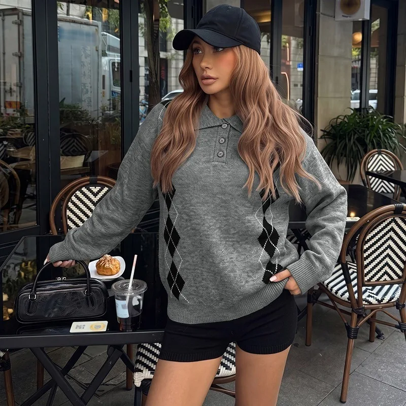 Womens Striped Knit Pullover Sweater 2026 Fall Winter New Trendy Fashion Base Layer Top Casual Chic Soft Warm Comfortable Style