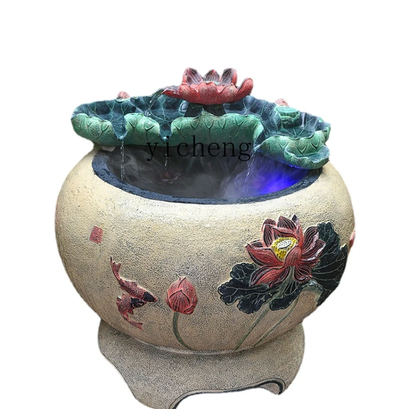 

ZC Courtyard Flowing Water Ornaments Circulating Water Outdoor Fish Tank Balcony Small Fish Pond Landscaping