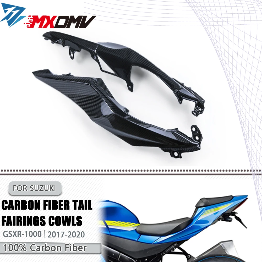 

100% 3K Carbon Fiber Motorcycle Accessories Tailstock side panel Tail Fairings Cowls For Suzuki GSXR GSX-R 1000 GSXR1000 2017+