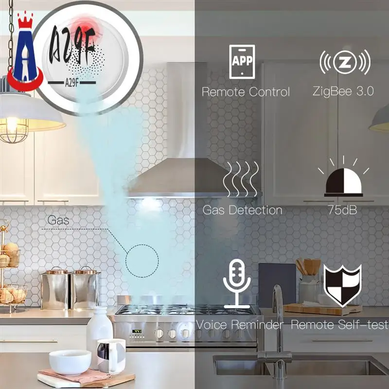 

A29F-1Set Smart Zigbee Gas Leakage Tuya Умная домашняя охранная сигнализация Smart Life Tuya App Пластик