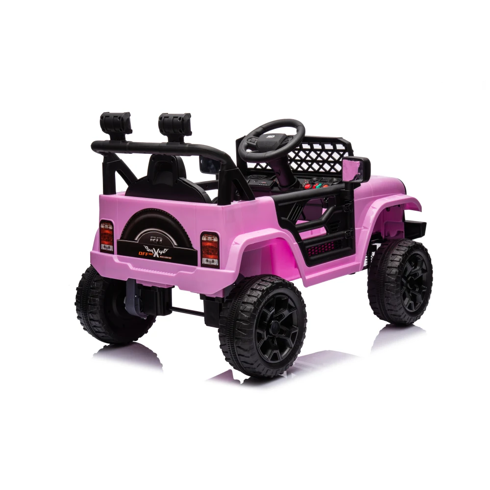 Kinderrit op vrachtwagenauto, 12V rit op speelgoed-elektrische auto's voor kinderen met afstandsbediening, Bluetooth, roze