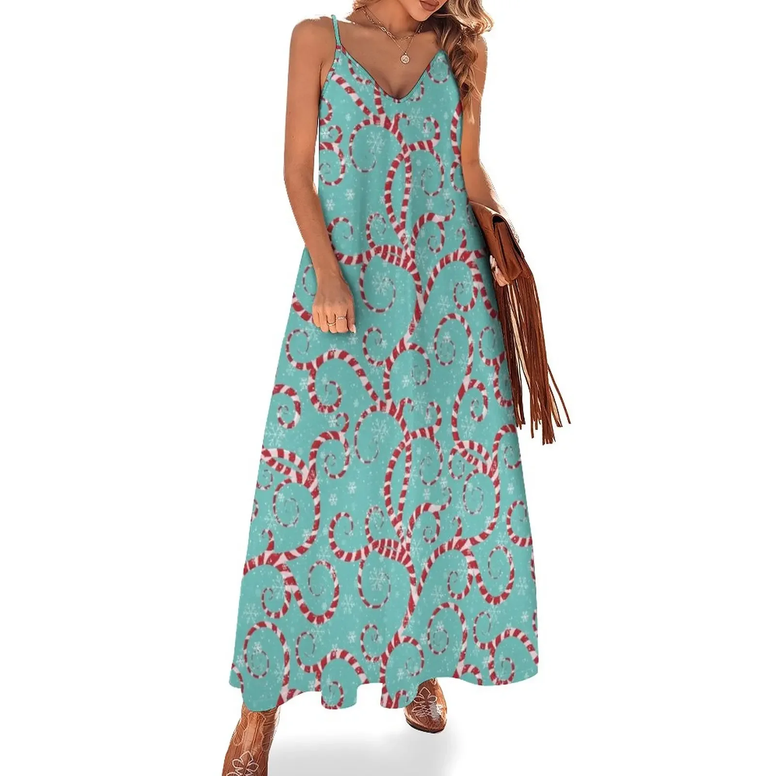 

Candy Cane Twist Sleeveless Dress Aesthetic clothing chic and elegant woman dress elegant women's dresses for wedding