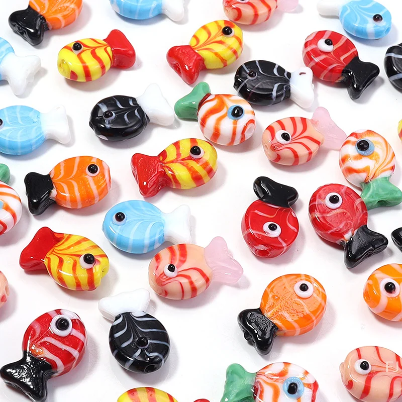 

[YU]1pc 13X20mm Fish-shaped Beads Glass Spacer Loose Bead For Jewelry Making Findings DIY Bracelet Necklace Accessories