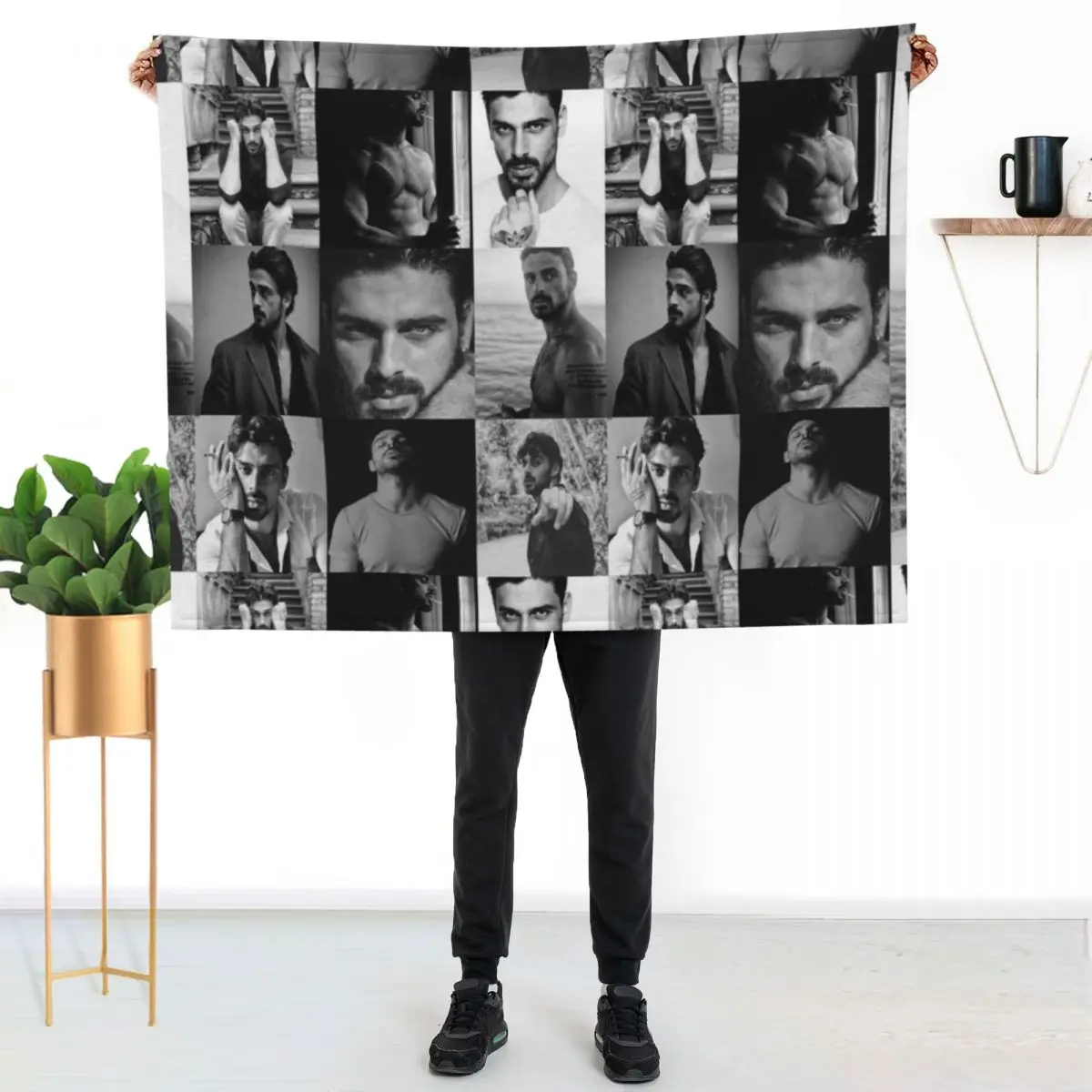 

Michele Morrone Throw Blanket Cozy Sofa Blanket for TV Watching Napping
