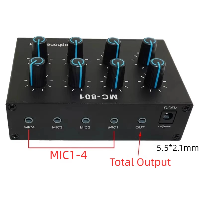 Imagem -04 - Ghxamp-extensor de Microfone Condensador Misturador de Computador Alto-falante ao ar Livre Instrumento de Som Captador de Eletreto Mike Expansor 8-way