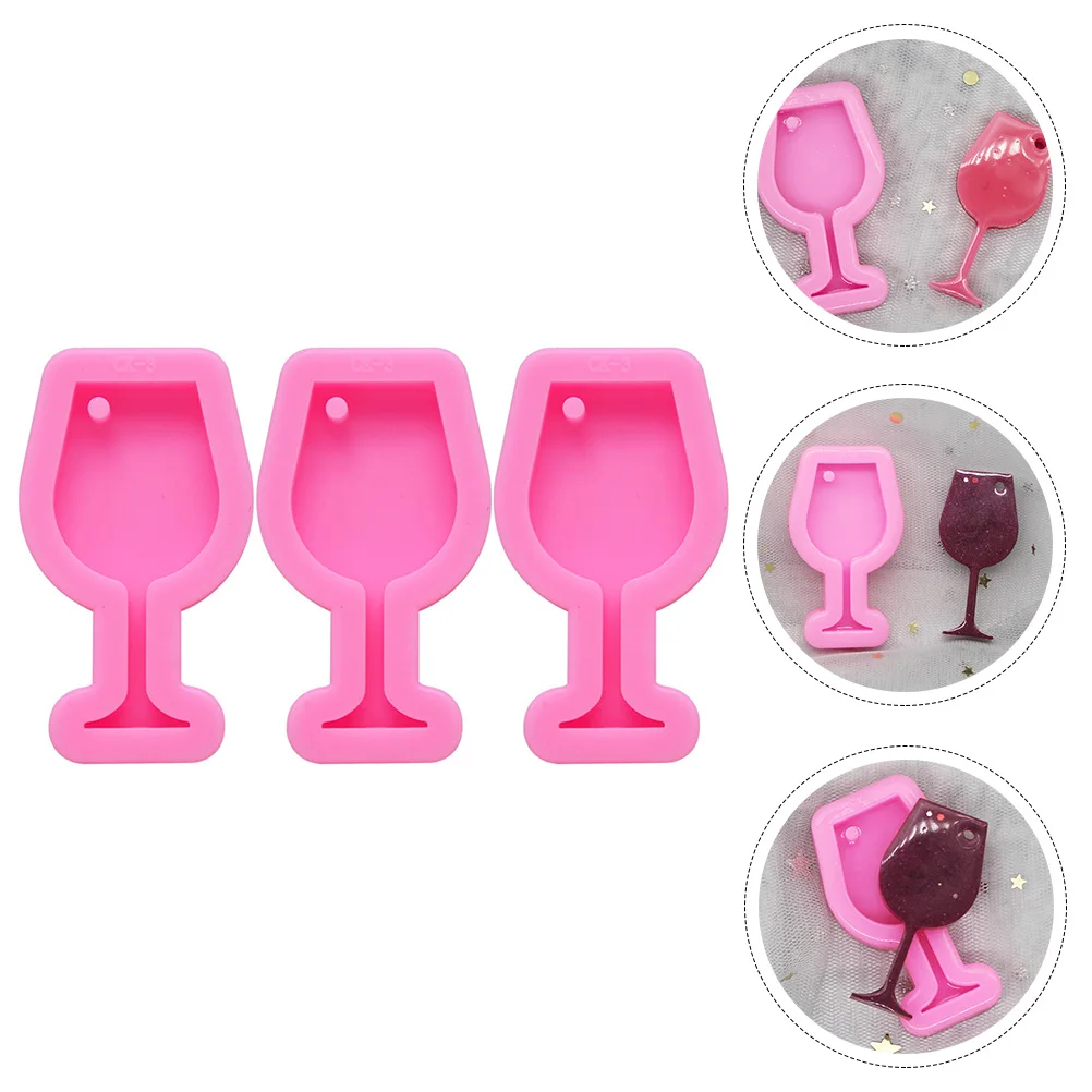 

3 Pcs Goblet Cup Mold Resin Jewelry Silicone Casting Keychain Pendant Crafts Glass Charm Epoxy DIY Accessories