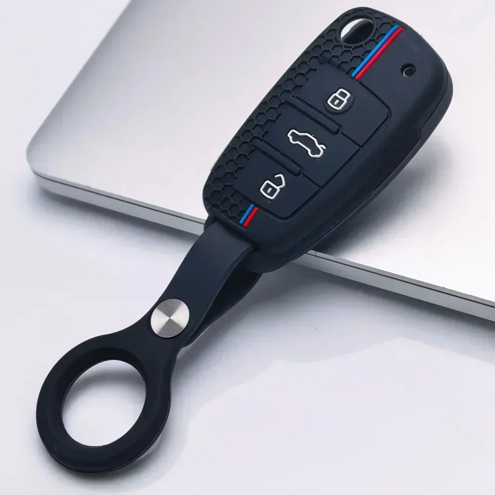 New for Audi A4 B7 A6 C6 4f 8v A3 8p A1 A3 Silicone Key Case Cover Shell Remote Key Holder Jacket Accessories Fob Accessories