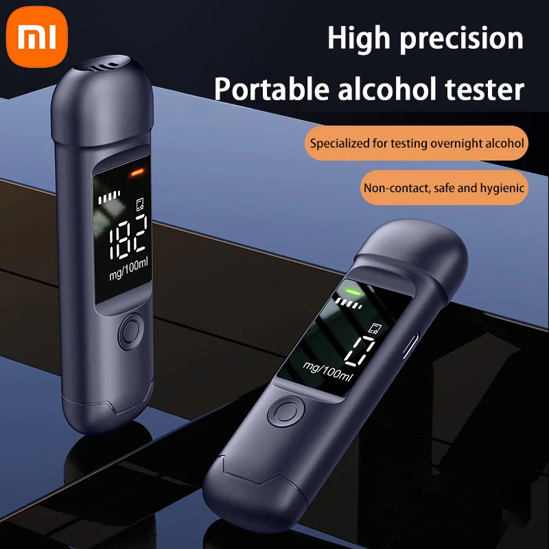 

Xiaomi Professional Digital Alcohol Tester - Breathalyzer With Lcd Display Usb Rechargeable Portable For Car Safety Electronic