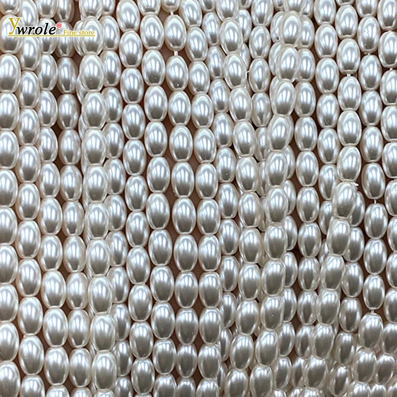 Oval 4x7mm Natural Stone Shell Imitation Pearl Spacer Beads for Jewelry Making Diy Earrings Bracelet Charms Accessories 15''