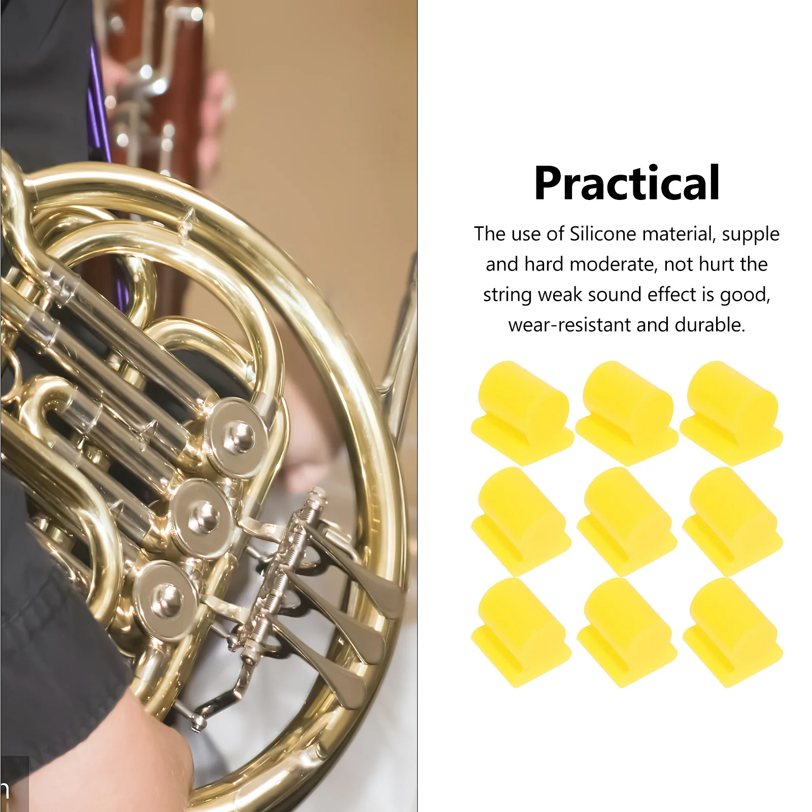 

20Pcs Creative Instrument Bumper Pad Silicone Trombone Mute for Practice Sessions Soft Hard Moderate Material Protects Strings