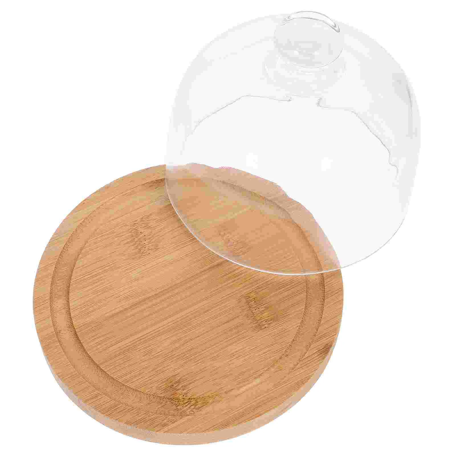 Transparent Glass Cover Cake Display Tray Delicate Dessert Storage Plate Coffee Table Wedding Decor