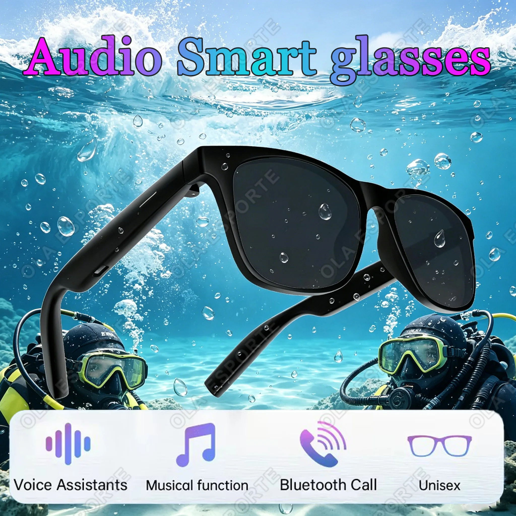 

New Camera Control Smart Glasses 2025 Music Sunglasses Headphones Wireless Bluetooth Call Headset HIFI Audio glasses For Android