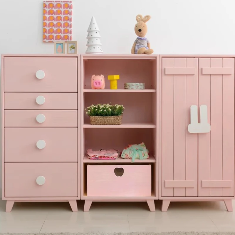 Kinder regale Schränke Schrank niedlichen rosa Kleiderbügel Lagerung Veranstalter Schlafzimmer Kommoden meuble de Arrangement Zimmer möbel cy50cw