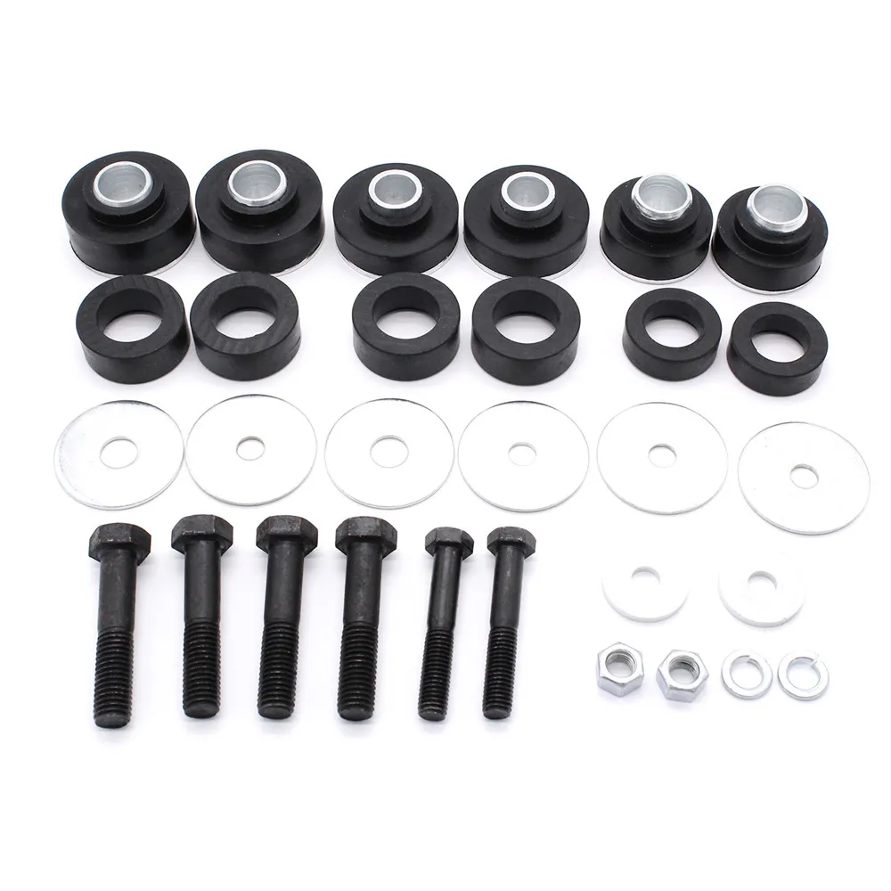 1 set Subframe Body Mount Bushing Kit w/ Hardware Bushings Sub Frame Bolts Washers for Chevrolet 1967-1972 Camaro/68-72 Nova