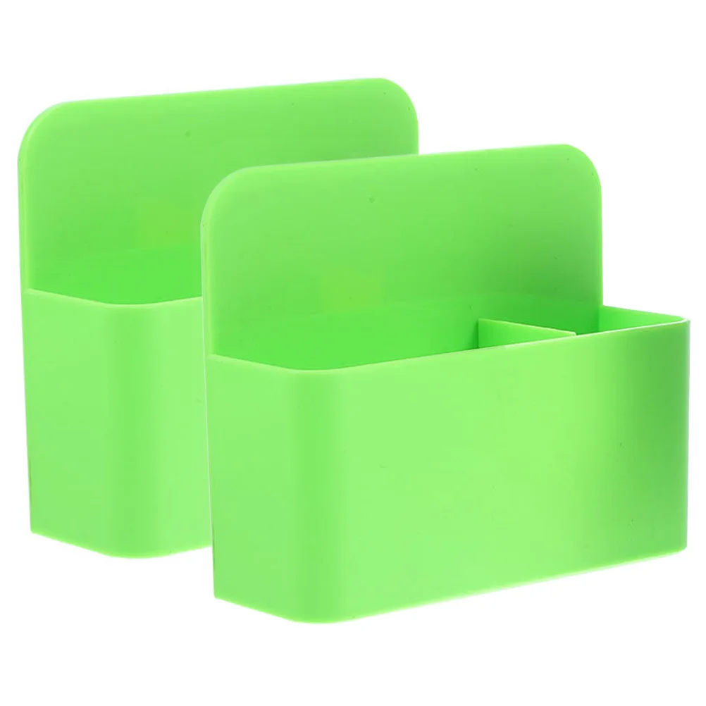 

2pcs Magnetic Pen Holder Organizer Stationery Storage Box Scratch Resistant For Pencils Markers Erasers Office Home Use