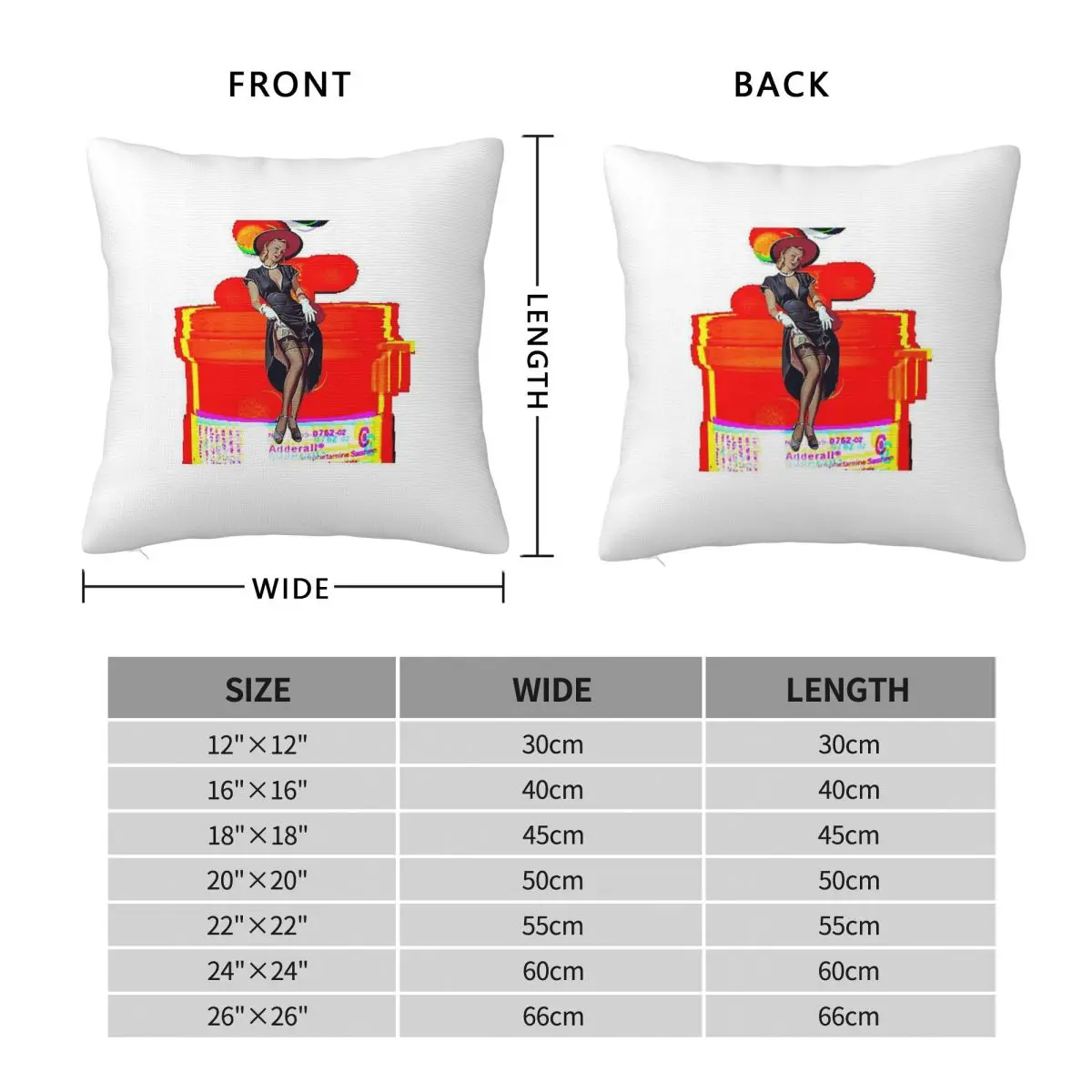 Adderall Business ADHD Pillowcase Polyester Linen Velvet Pattern Zip Decor Room Cushion Cover