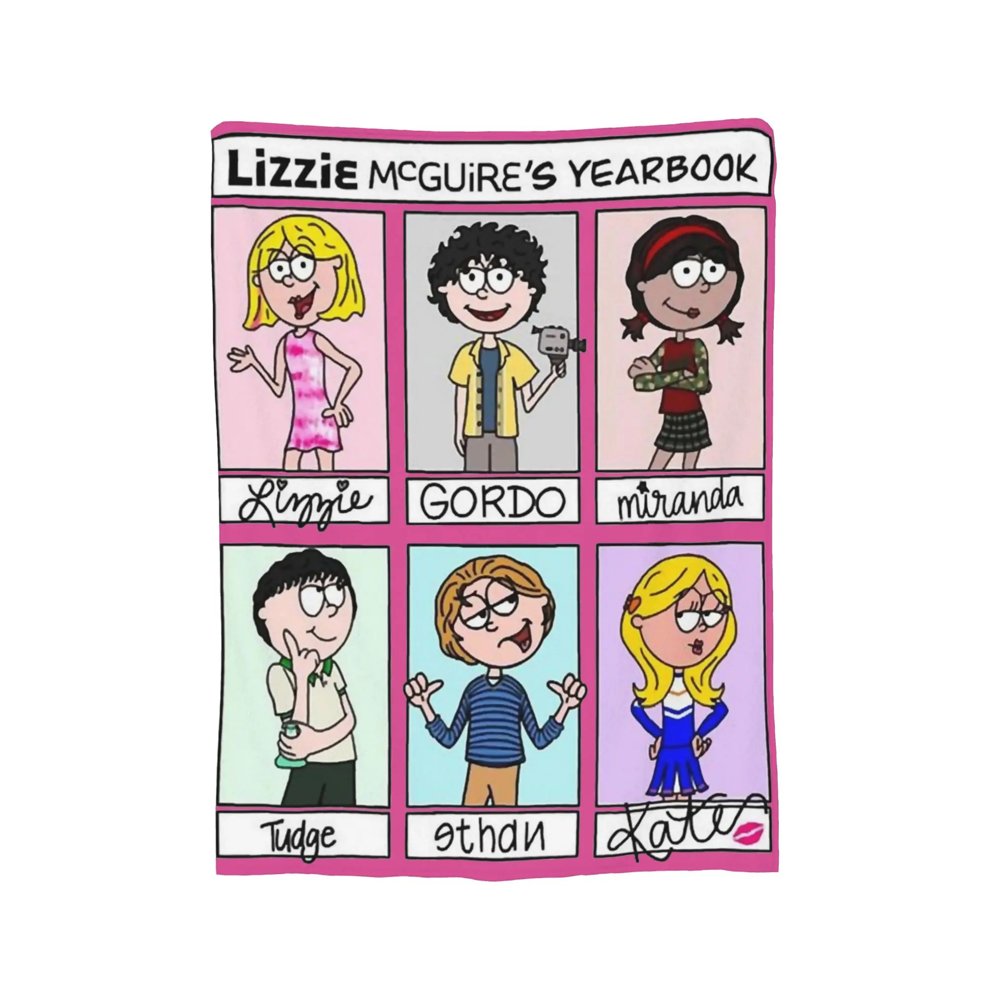 painting Character so cute Lizzie McGuire poster Blanket  Flannel Vintage Warm Throw Blanket for Home All Season