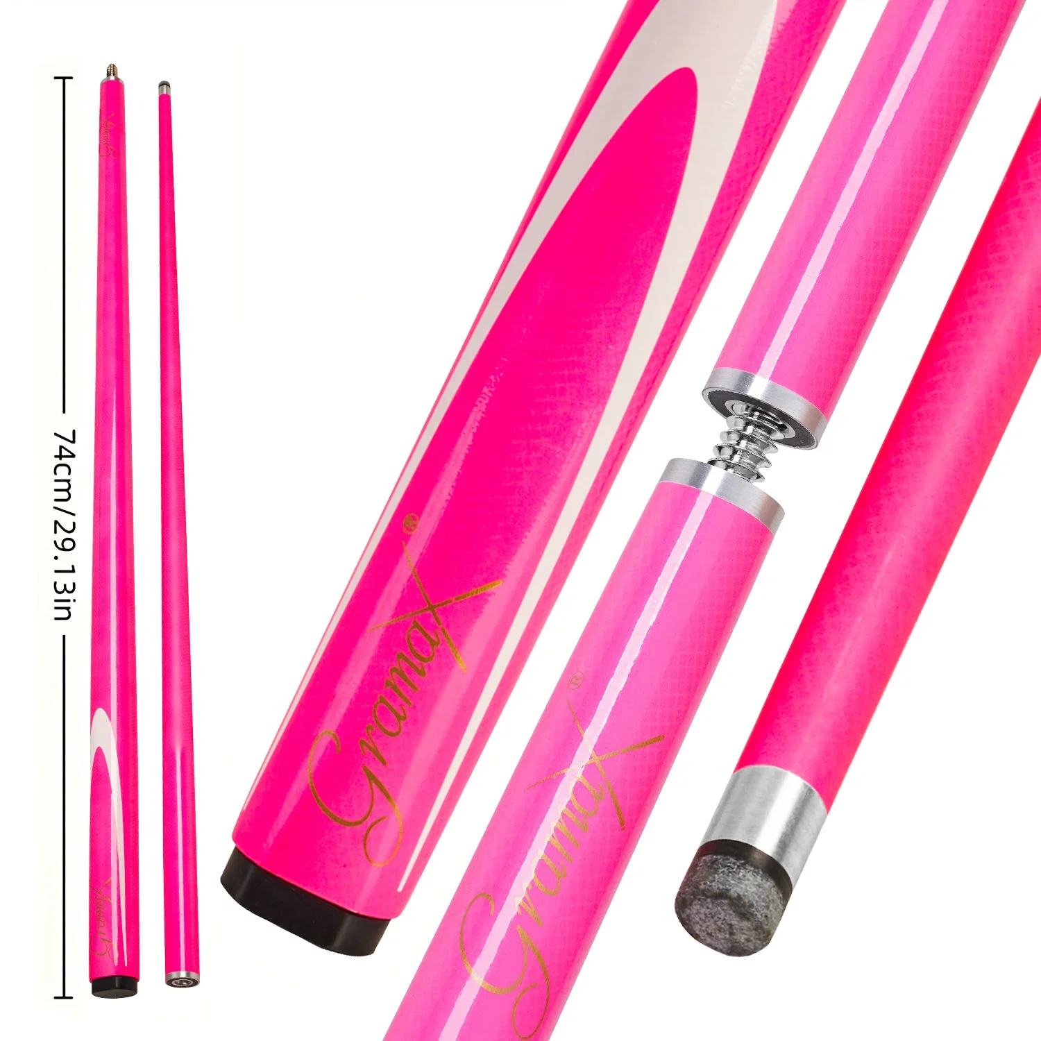 Durable 9.5mm Low Deflection Fiberglass Snooker Cue 148cm for Beginners Solid Hit Training Stick