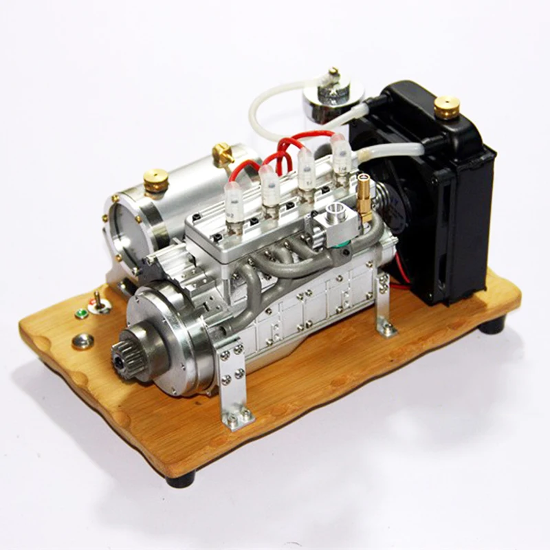 17.5CC Inline Four Cylinder Gasoline Engine Model Electric Start Modified Engine Physics Experiment Toy