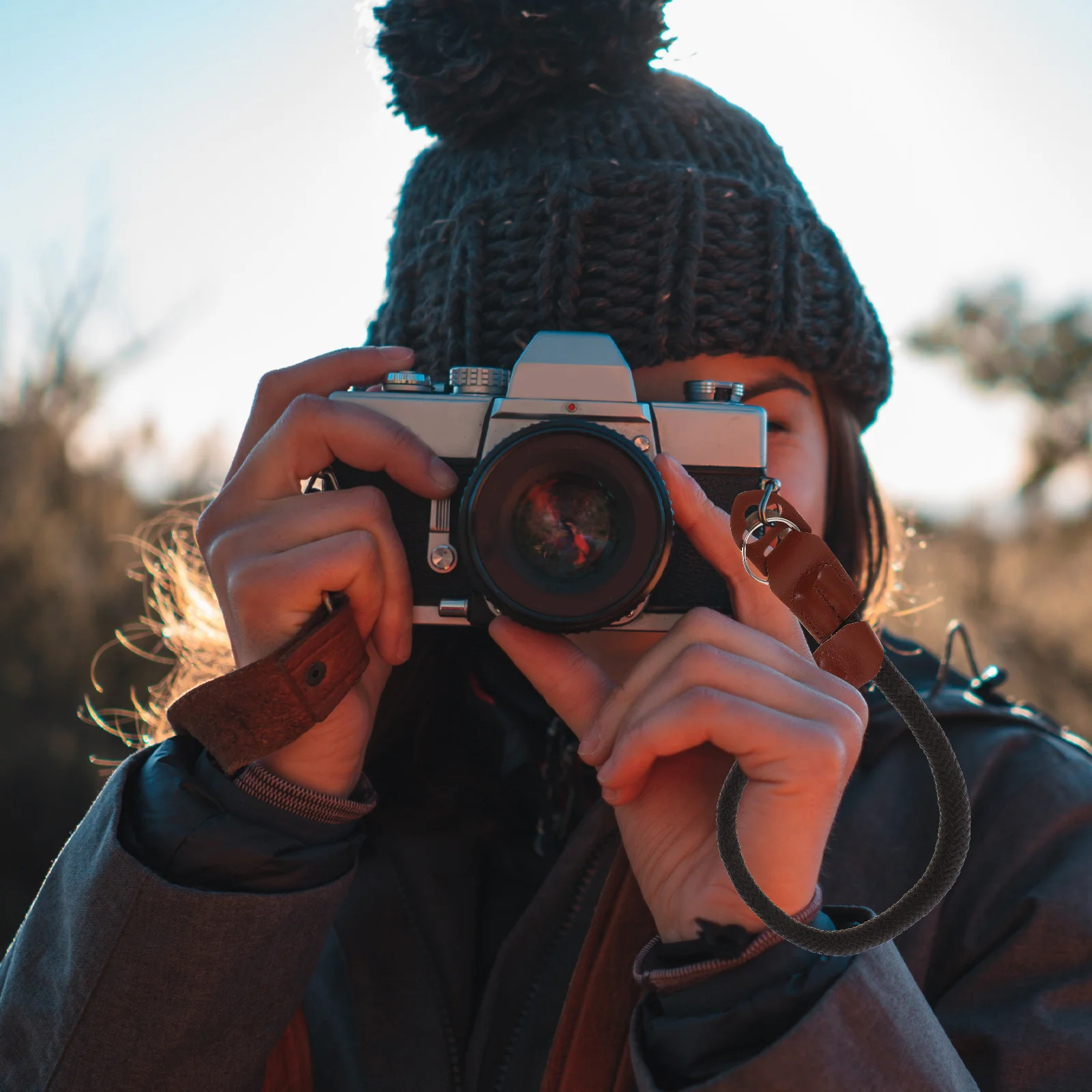 

Photo Camera Wrist Strap Lightweight Cotton PU Outdoor Camping Hiking Photography Hand Strap Photography Camera Hand Strap,