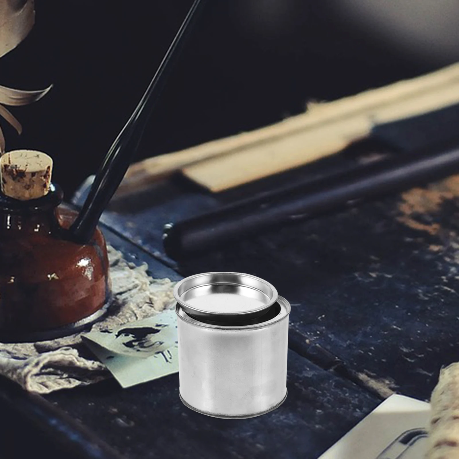 6 قطعة تعديل الطلاء المعدني يمكن حاوية تخزين الحديد المتينة للاستخدام المنزلي الحبر علبة سطل جرة القصدير الحرفية #6